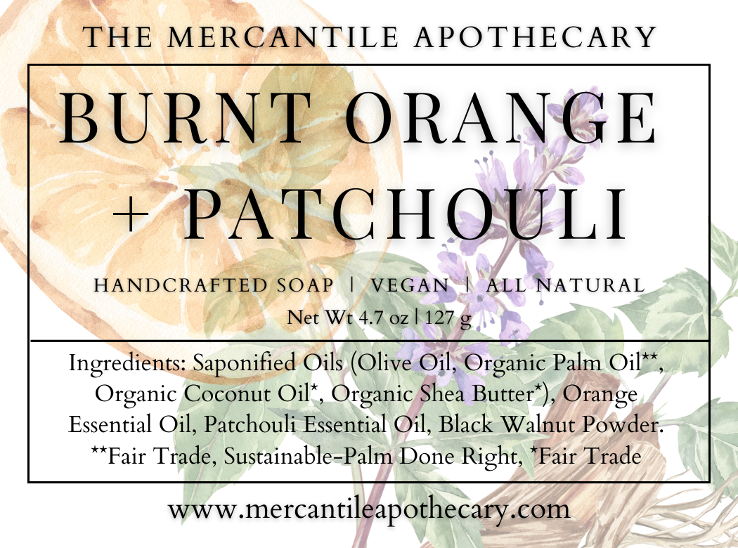 Burnt Orange + Patchouli Soap Bar The Mercantile Apothecary