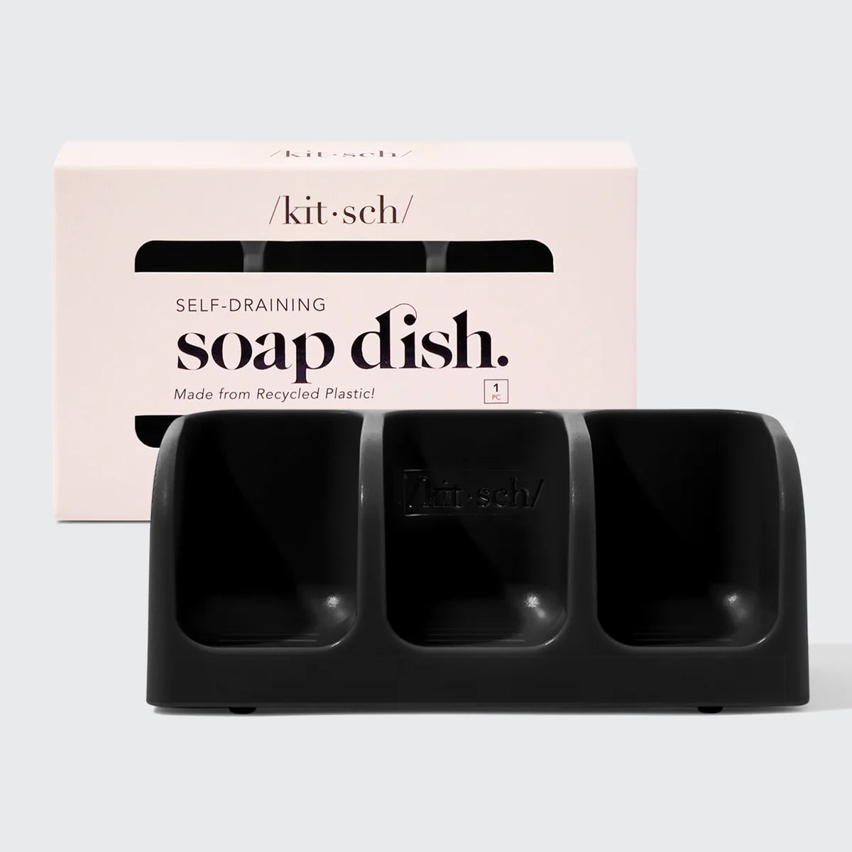 Kitsch Black Self-Draining Soap Dish