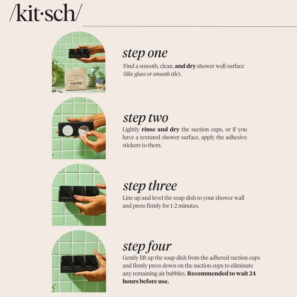 Kitsch Black Self-Draining Soap Dish