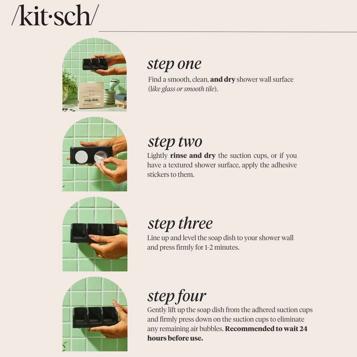 Kitsch Black Self-Draining Soap Dish