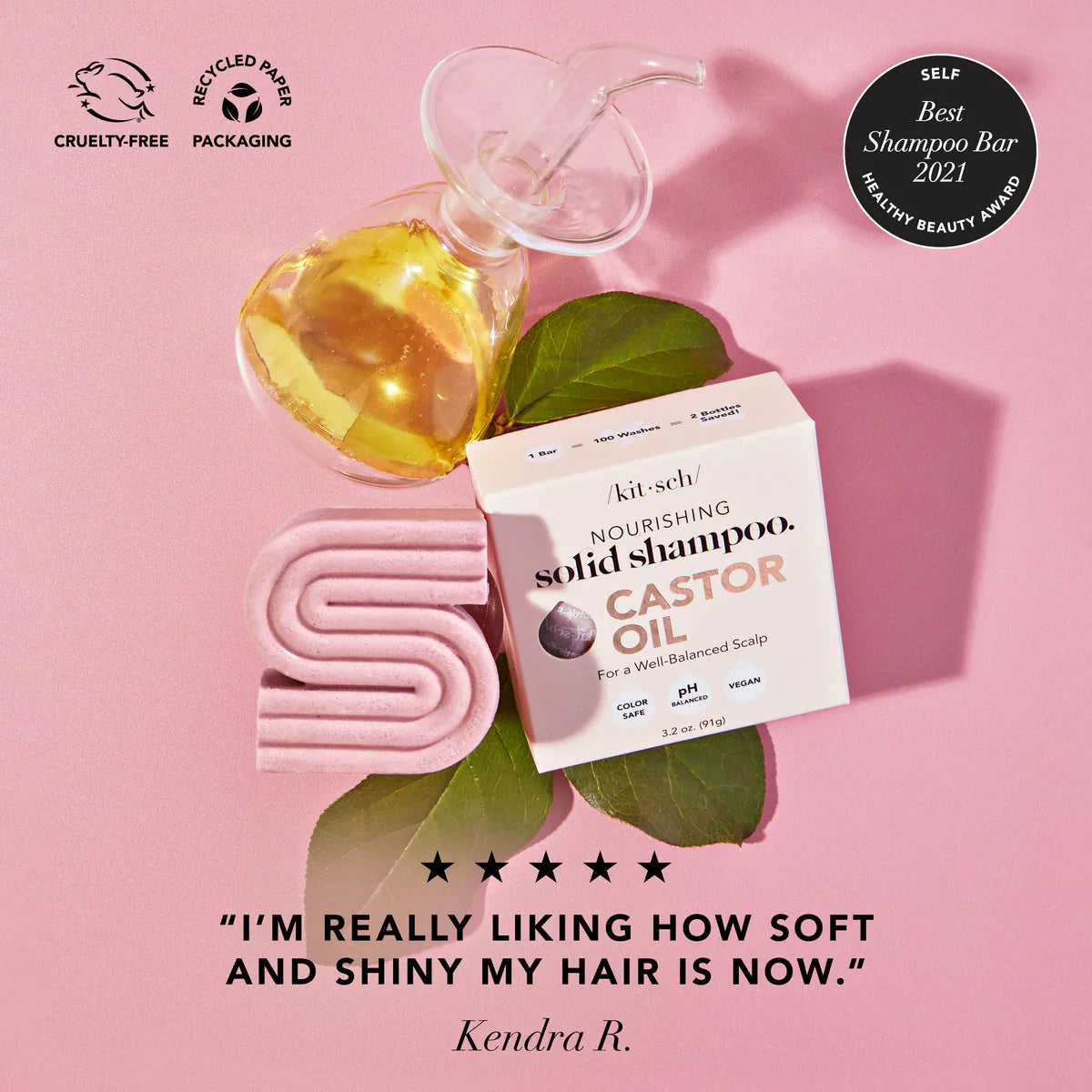 Kitsch Castor Oil Nourishing Shampoo Bar Kitsch