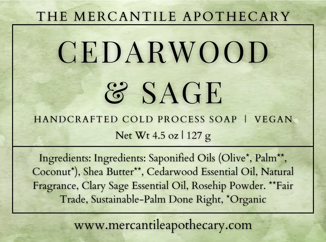Cedarwood & Sage Soap Bar The Mercantile Apothecary
