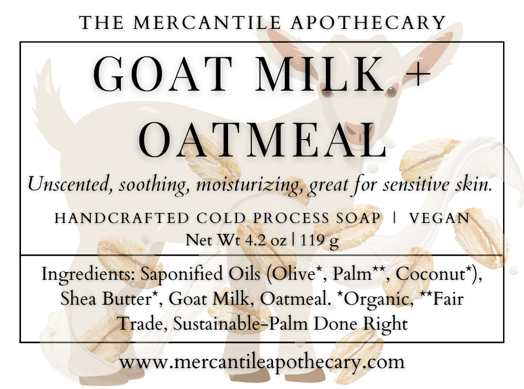 Goat Milk + Oatmeal Soap Bar The Mercantile Apothecary