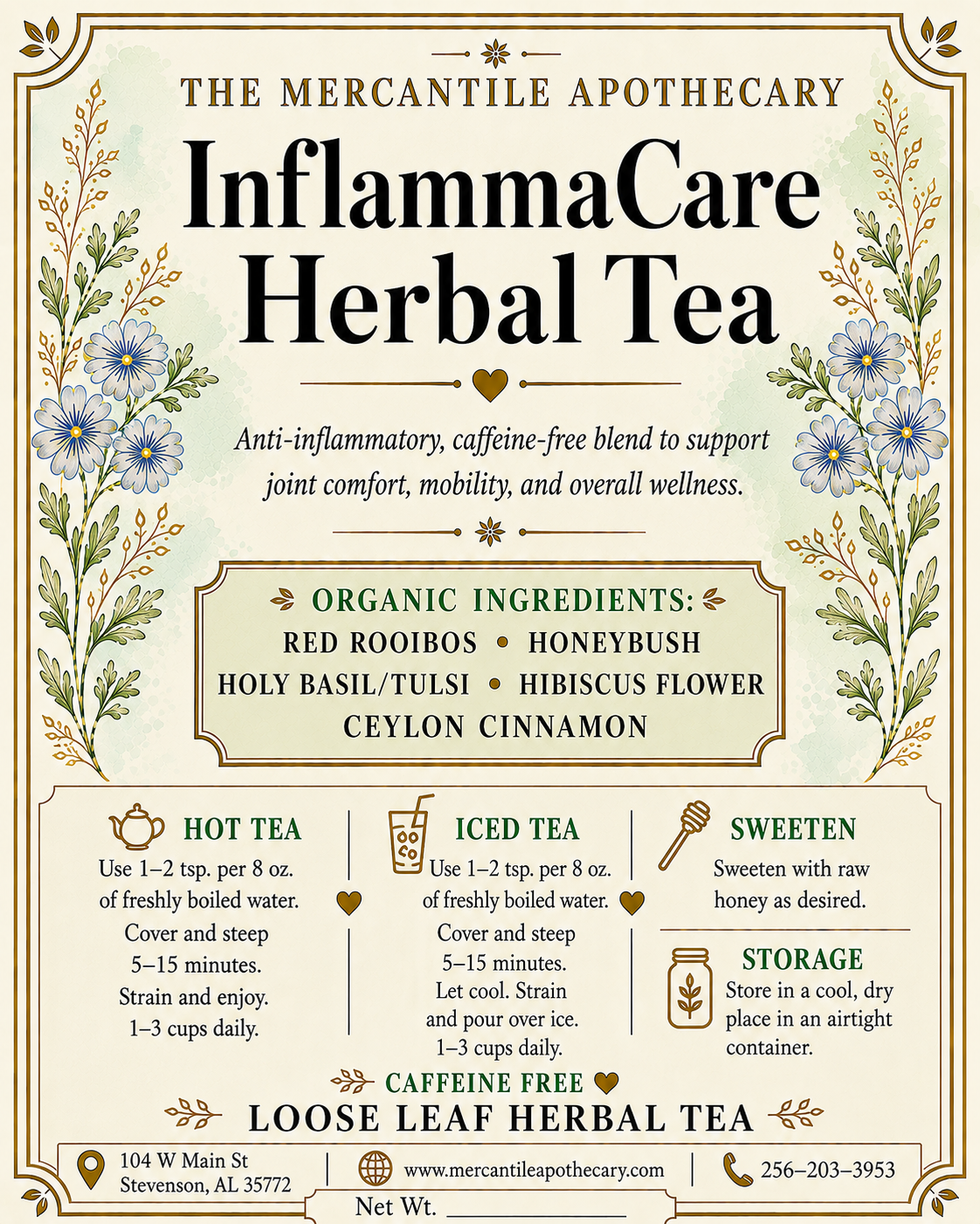 InflammaCare Herbal Tea Blend The Mercantile Apothecary