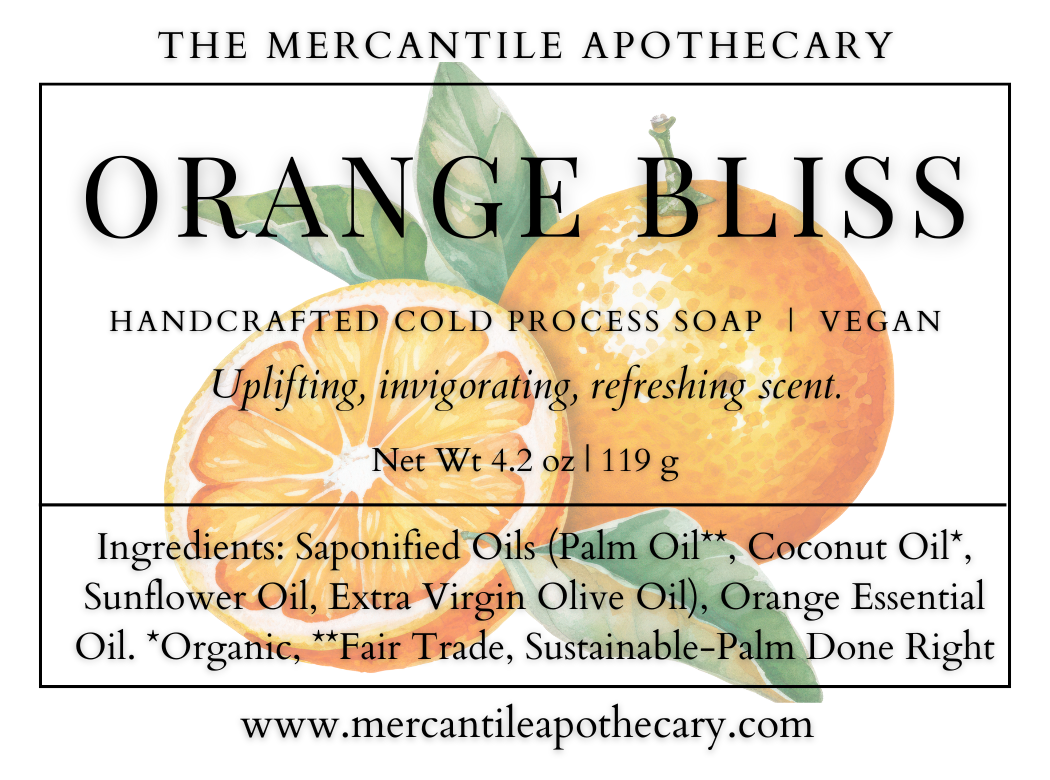 Orange Bliss Soap Bar The Mercantile Apothecary