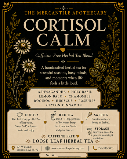 Cortisol Calm Herbal Tea Blend The Mercantile Apothecary